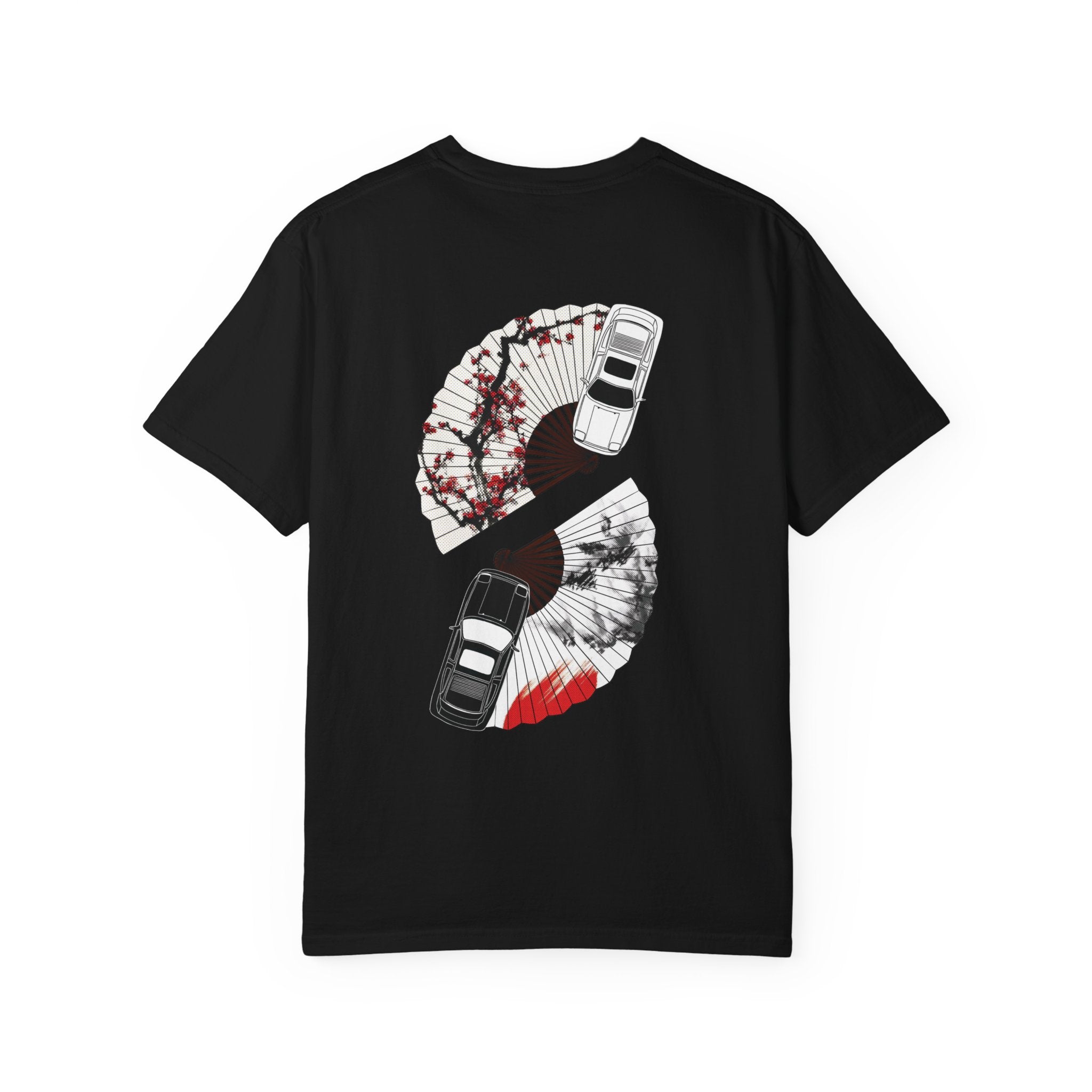 'LLTP' Fan & Cars Graphic T-Shirt (Japanese Fan Motif)