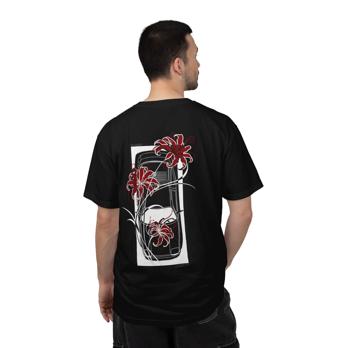 T-Shirt — Red Spider Lily Floral Graphic Tee (Front & Back)