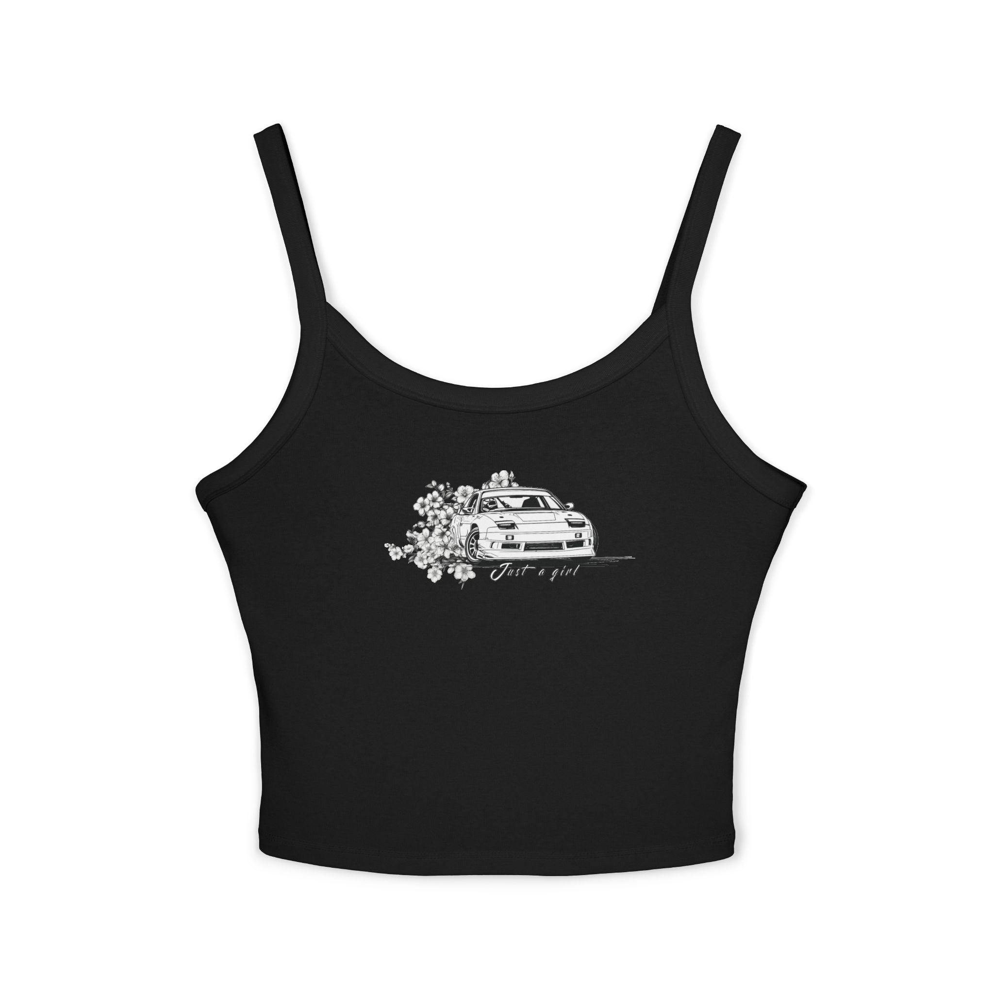Racing Car Floral Crop Tank