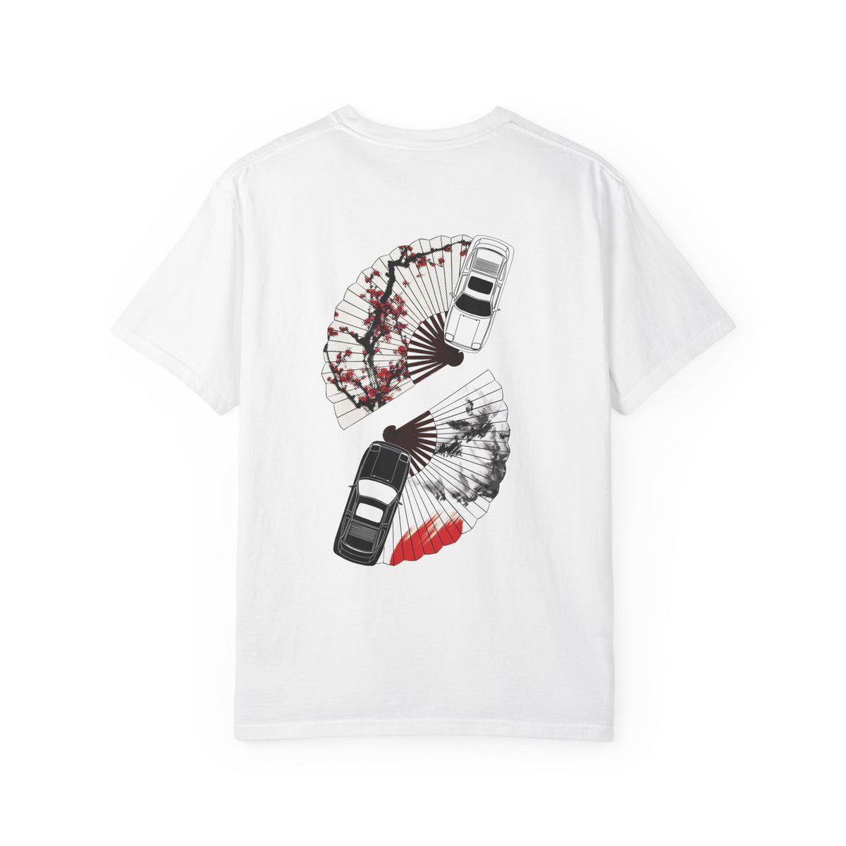 'LLTP' Fan & Cars Graphic T-Shirt (Japanese Fan Motif)