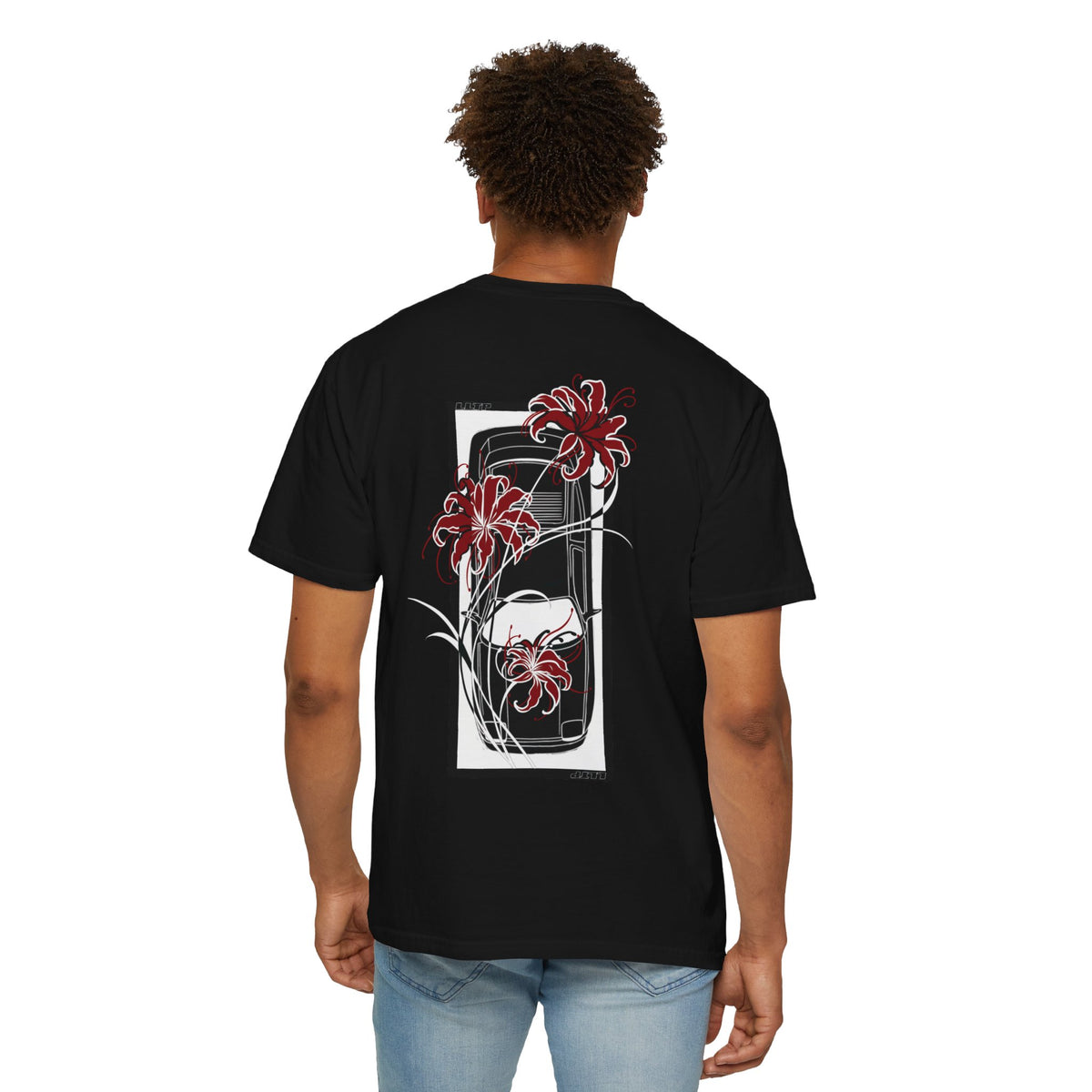T-Shirt — Red Spider Lily Floral Graphic Tee (Front & Back)