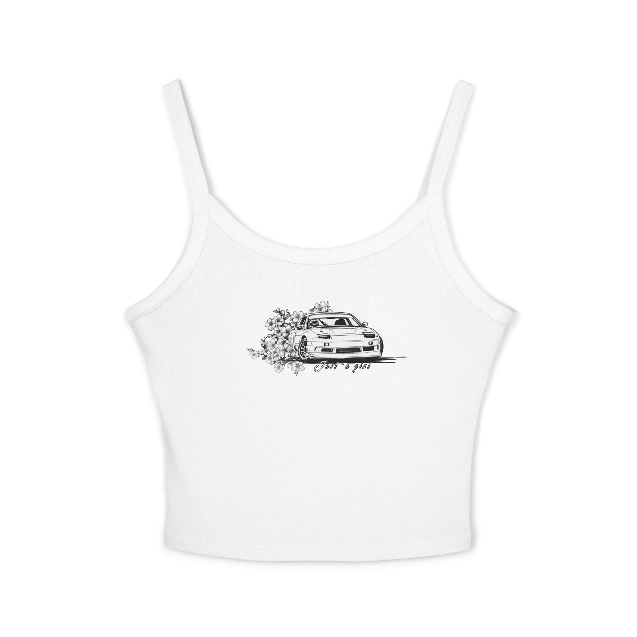 Racing Car Floral Crop Tank