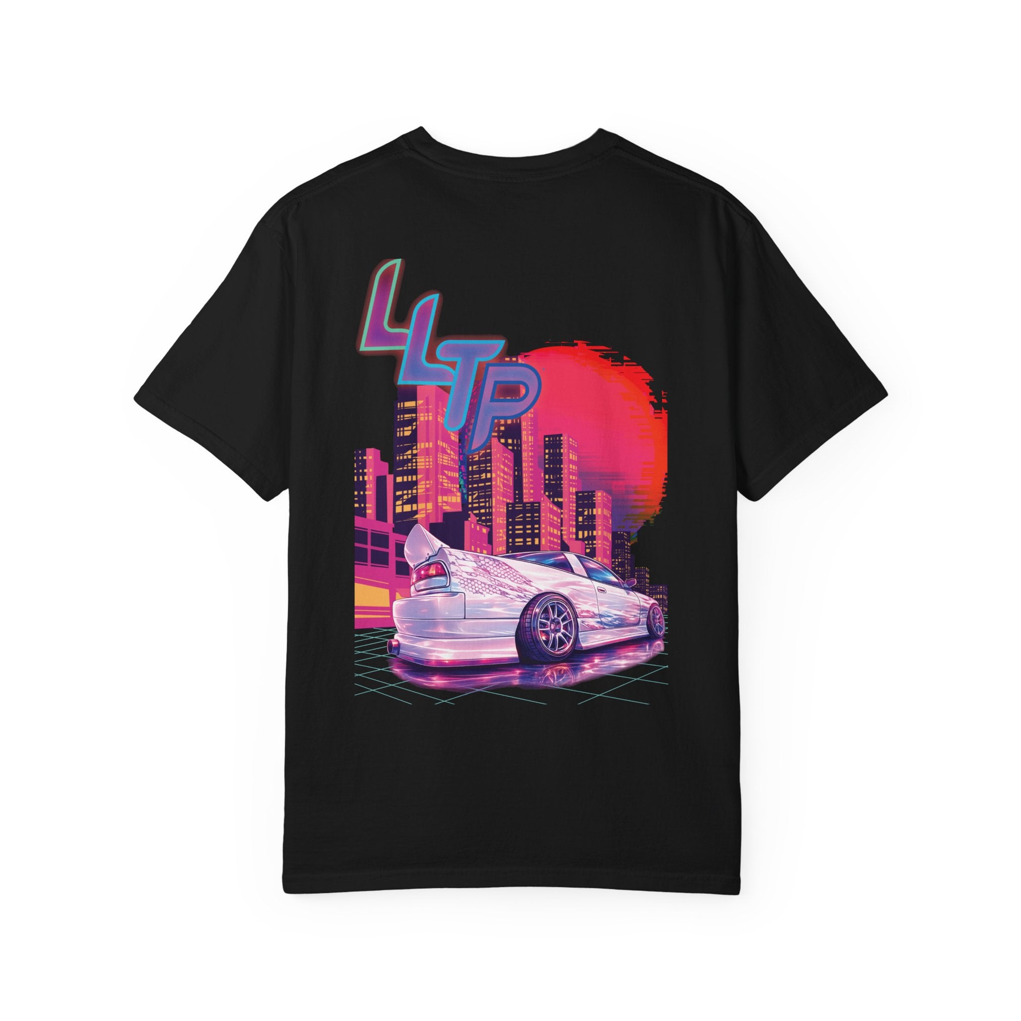 Retro Racing City T-Shirt — LLTP Neon Car Graphic