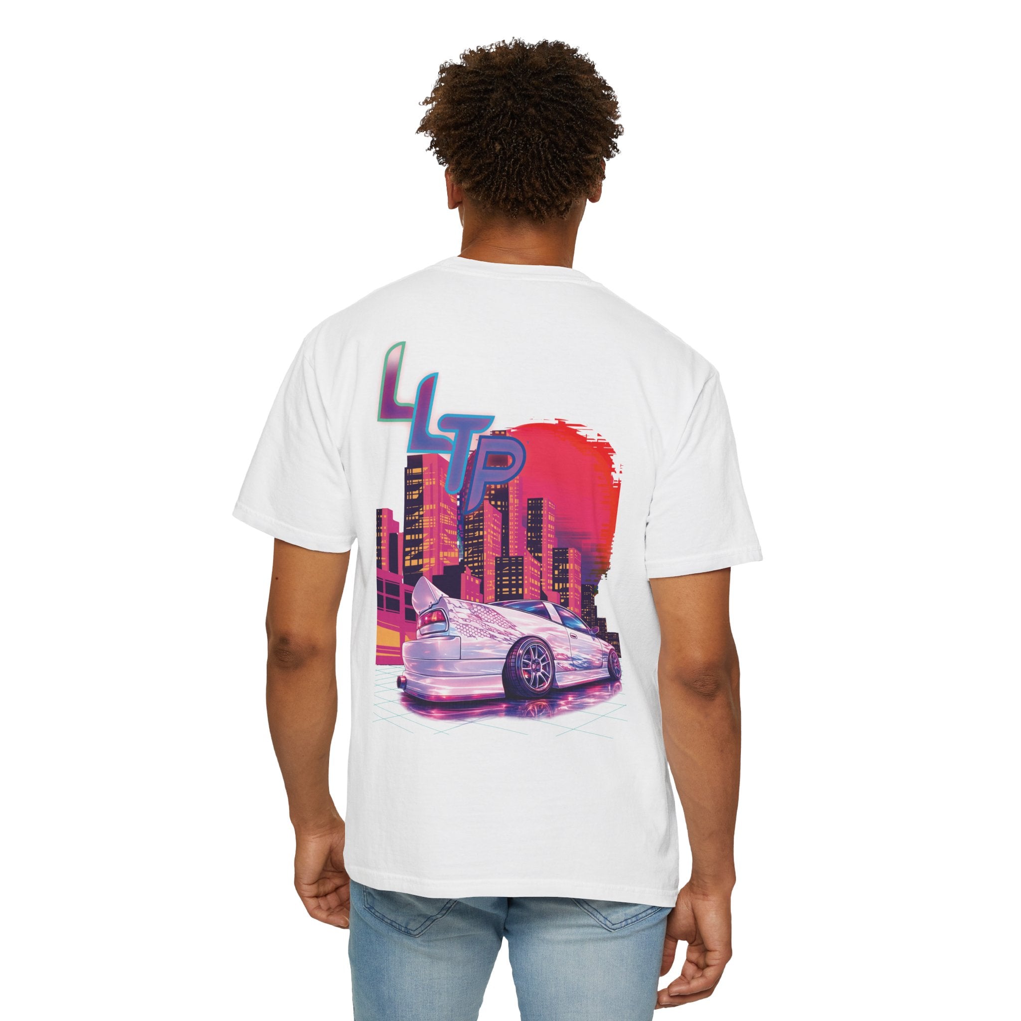 Retro Racing City T-Shirt — LLTP Neon Car Graphic