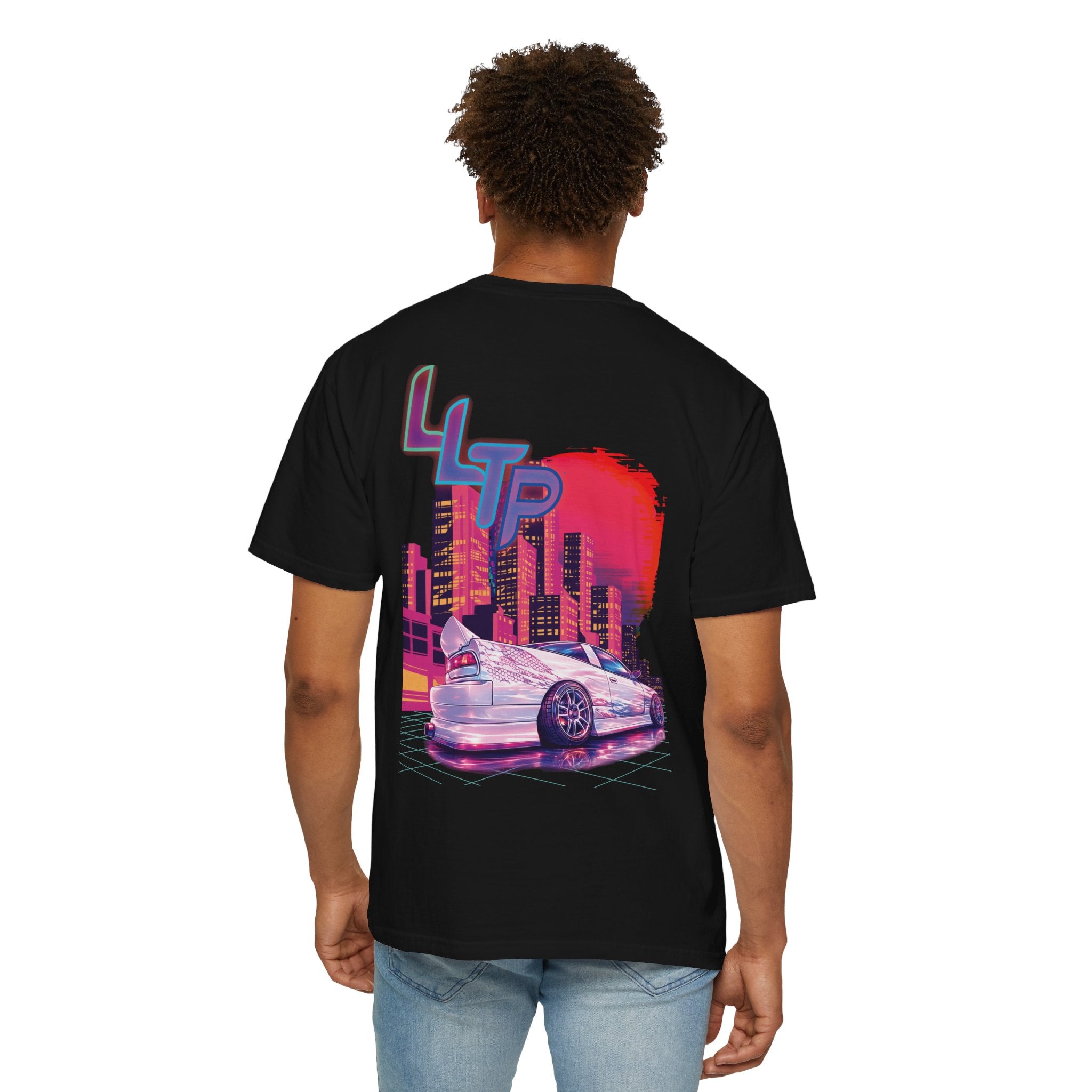 Retro Racing City T-Shirt — LLTP Neon Car Graphic
