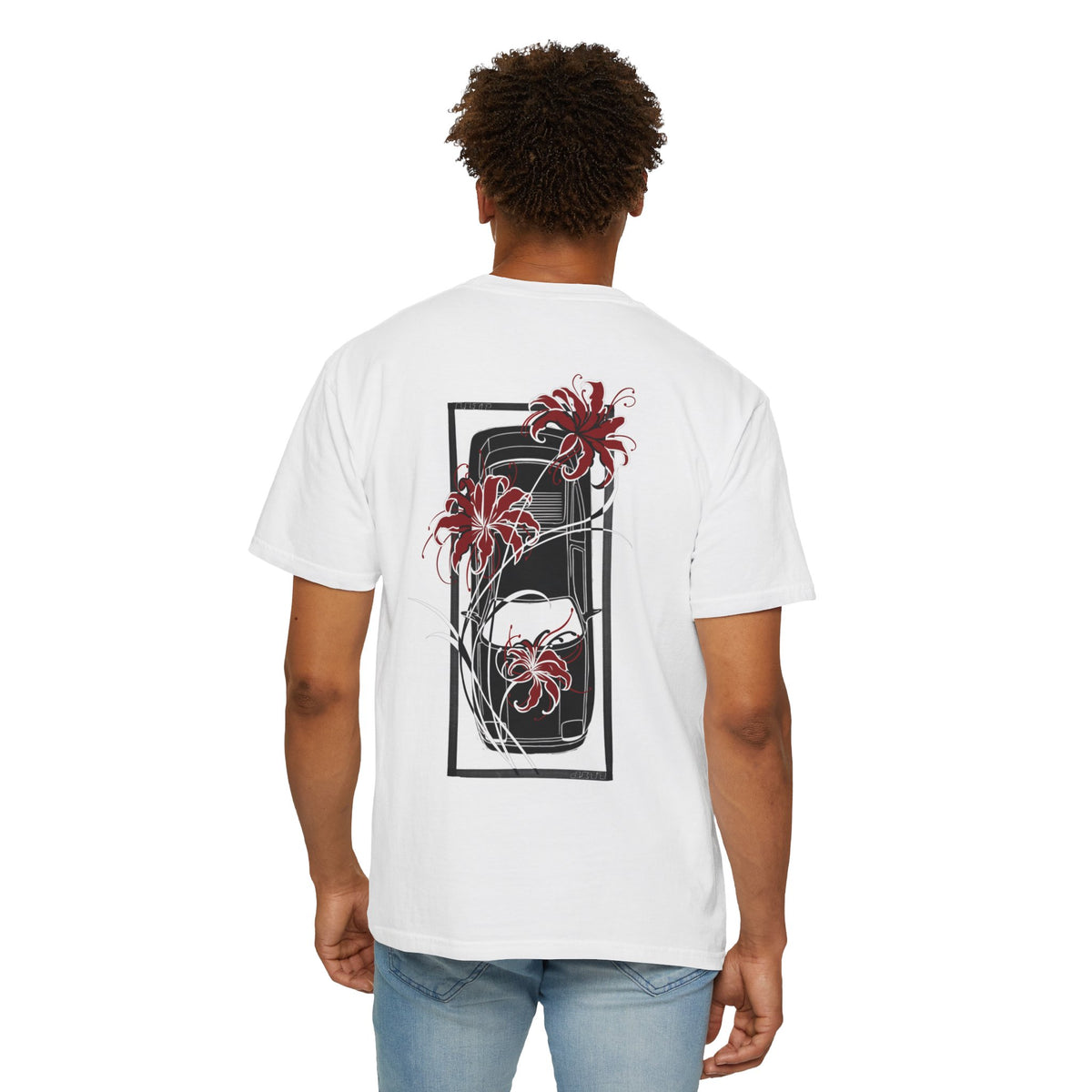T-Shirt — Red Spider Lily Floral Graphic Tee (Front & Back)
