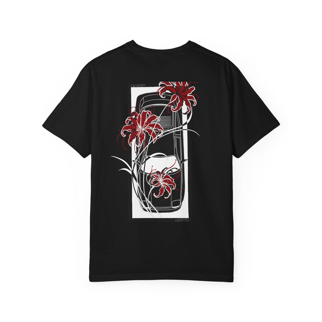T-Shirt — Red Spider Lily Floral Graphic Tee (Front & Back)