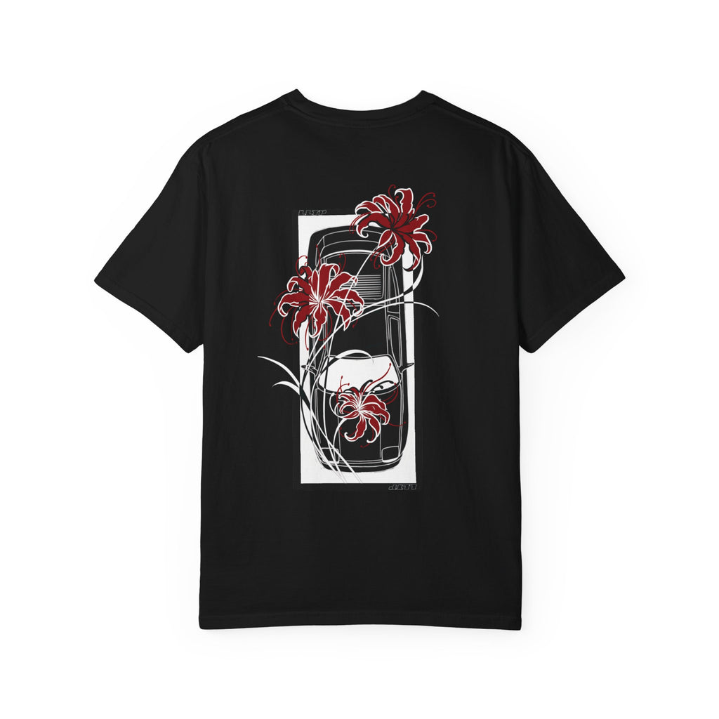 T-Shirt — Red Spider Lily Floral Graphic Tee (Front & Back)