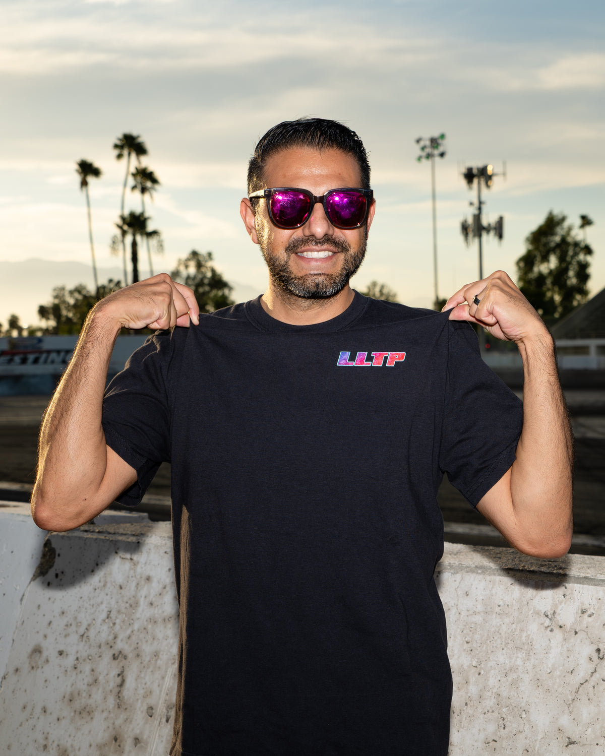 Retro Racing City T-Shirt — LLTP Neon Car Graphic