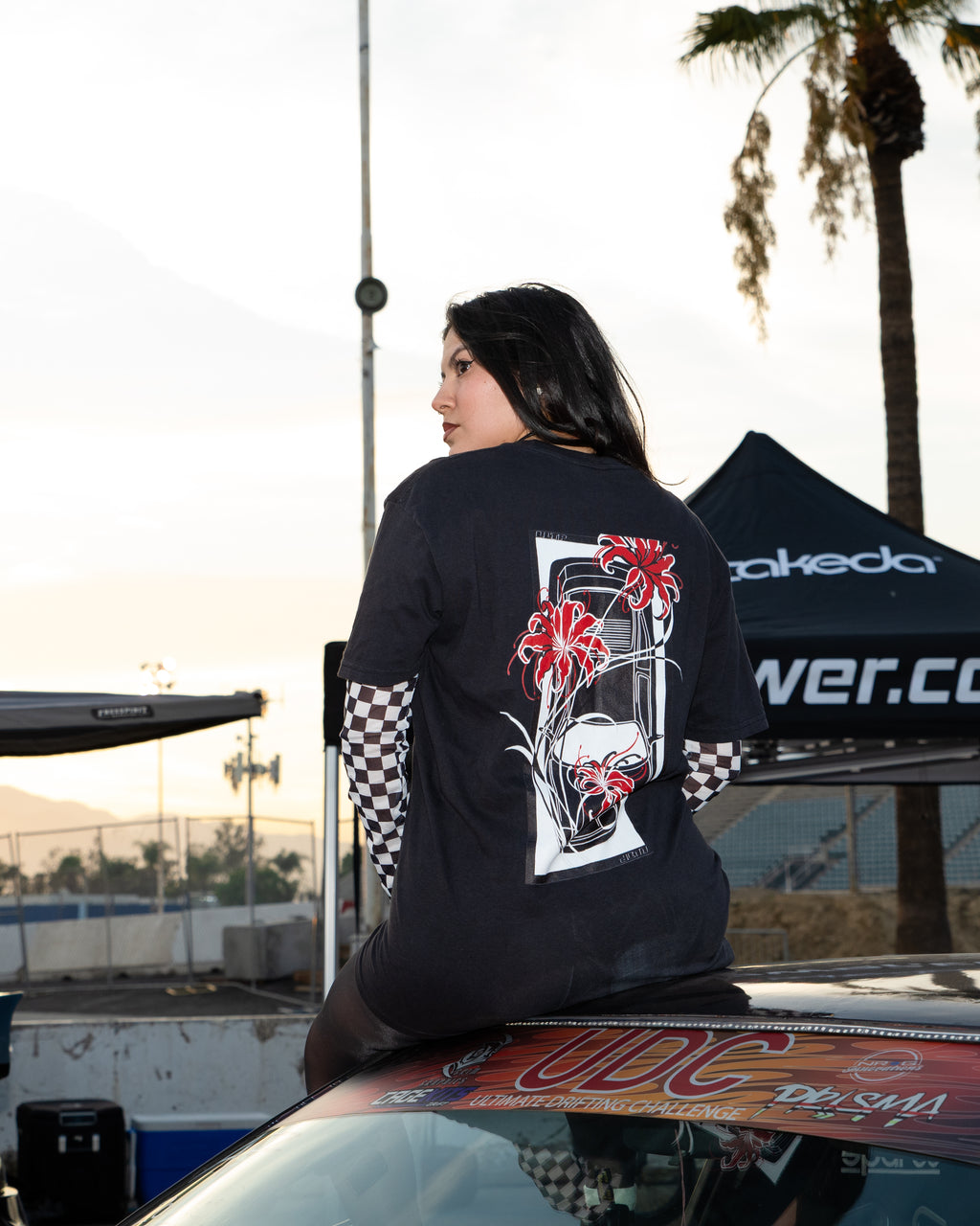 T-Shirt — Red Spider Lily Floral Graphic Tee (Front & Back)